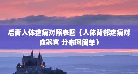 后背人体疼痛对照表图（人体背部疼痛对应器官 分布图简单）
