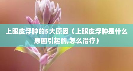 上眼皮浮肿的5大原因（上眼皮浮肿是什么原因引起的,怎么治疗）