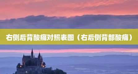 右侧后背酸痛对照表图（右后侧背部酸痛）