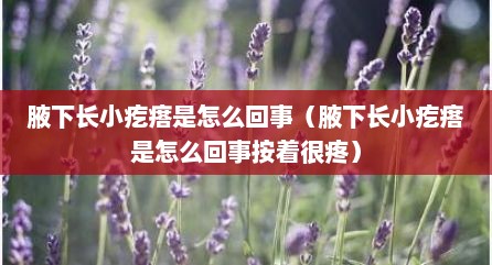 腋下长小疙瘩是怎么回事（腋下长小疙瘩是怎么回事按着很疼）