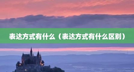 表达方式有什么（表达方式有什么区别）