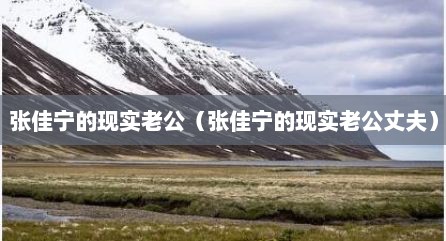 张佳宁的现实老公（张佳宁的现实老公丈夫）