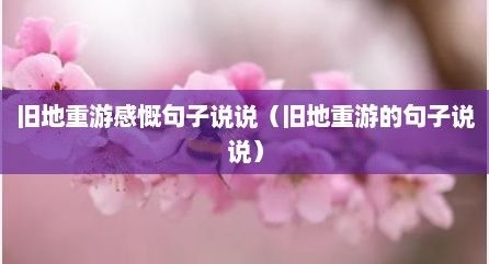 旧地重游感慨句子说说（旧地重游的句子说说）