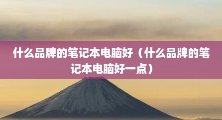 什么品牌的笔记本电脑好（什么品牌的笔记本电脑好一点）
