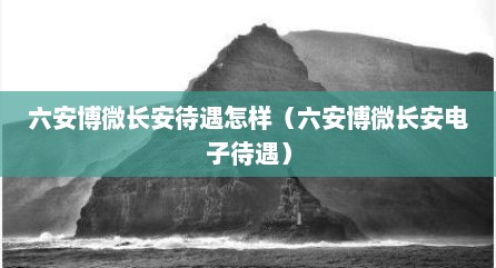 六安博微长安待遇怎样（六安博微长安电子待遇）