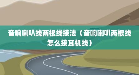 音响喇叭线两根线接法（音响喇叭两根线怎么接耳机线）