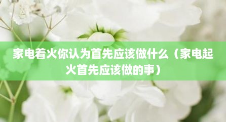 家电着火你认为首先应该做什么（家电起火首先应该做的事）