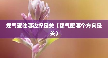 煤气罐往哪边拧是关（煤气罐哪个方向是关）