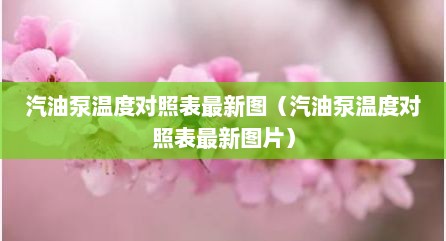 汽油泵温度对照表最新图（汽油泵温度对照表最新图片）
