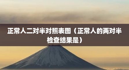正常人二对半对照表图（正常人的两对半检查结果是）