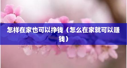 怎样在家也可以挣钱（怎么在家就可以赚钱）