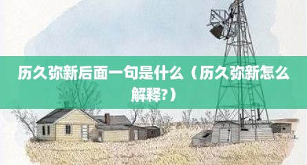 历久弥新后面一句是什么（历久弥新怎么解释?）