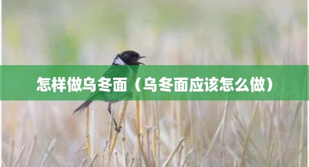 怎样做乌冬面（乌冬面应该怎么做）