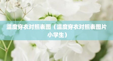 温度穿衣对照表图（温度穿衣对照表图片 小学生）