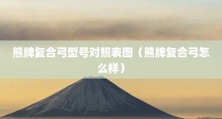 熊牌复合弓型号对照表图（熊牌复合弓怎么样）