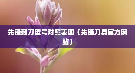 先锋刺刀型号对照表图（先锋刀具官方网站）