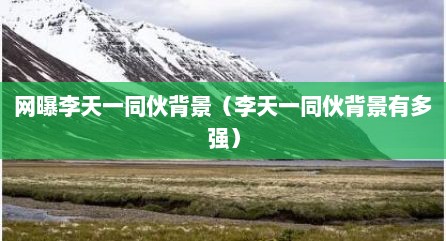 网曝李天一同伙背景（李天一同伙背景有多强）