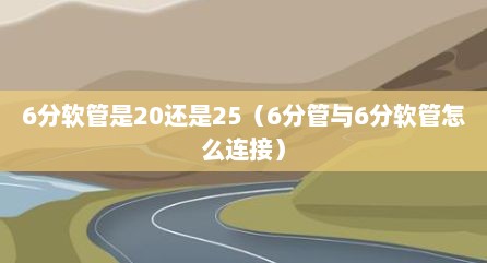 6分软管是20还是25（6分管与6分软管怎么连接）
