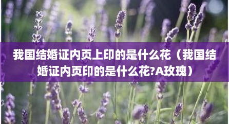 我国结婚证内页上印的是什么花（我国结婚证内页印的是什么花?A玫瑰）
