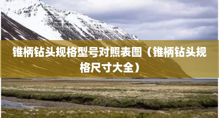 锥柄钻头规格型号对照表图（锥柄钻头规格尺寸大全）