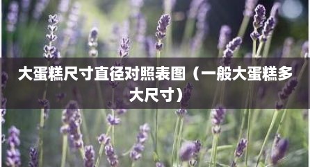 大蛋糕尺寸直径对照表图（一般大蛋糕多大尺寸）