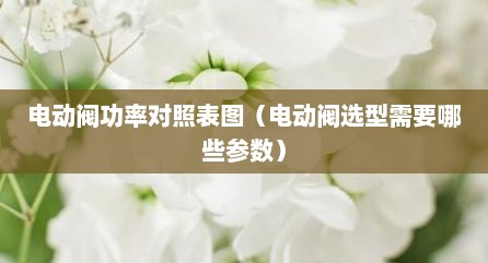 电动阀功率对照表图（电动阀选型需要哪些参数）