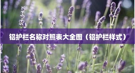 铝护栏名称对照表大全图（铝护栏样式）