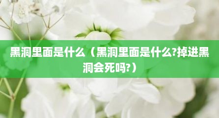 黑洞里面是什么（黑洞里面是什么?掉进黑洞会死吗?）