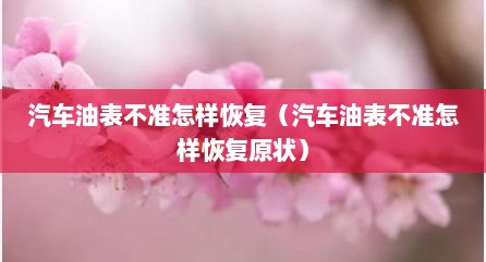 汽车油表不准怎样恢复（汽车油表不准怎样恢复原状）