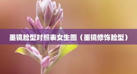墨镜脸型对照表女生图（墨镜修饰脸型）