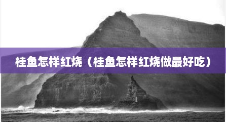 桂鱼怎样红烧（桂鱼怎样红烧做最好吃）