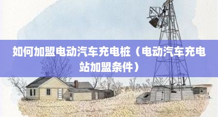 如何加盟电动汽车充电桩（电动汽车充电站加盟条件）