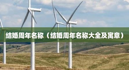 结婚周年名称（结婚周年名称大全及寓意）