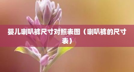 婴儿喇叭裤尺寸对照表图（喇叭裤的尺寸表）