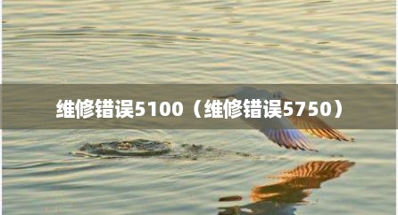 维修错误5100（维修错误5750）