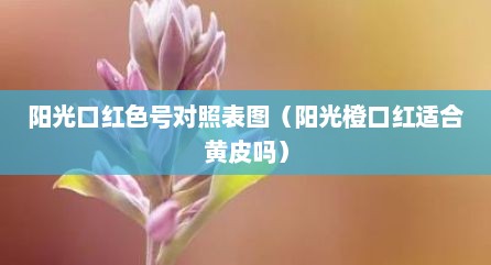 阳光口红色号对照表图（阳光橙口红适合黄皮吗）