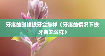 牙疼的时候拔牙会怎样（牙疼的情况下拔牙会怎么样）