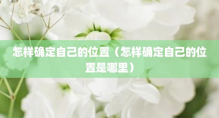 怎样确定自己的位置（怎样确定自己的位置是哪里）