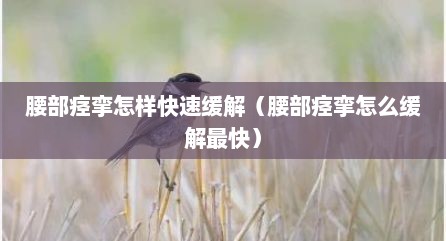 腰部痉挛怎样快速缓解（腰部痉挛怎么缓解最快）