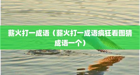 薪火打一成语（薪火打一成语疯狂看图猜成语一个）