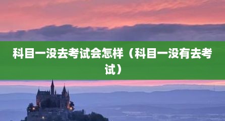 科目一没去考试会怎样（科目一没有去考试）