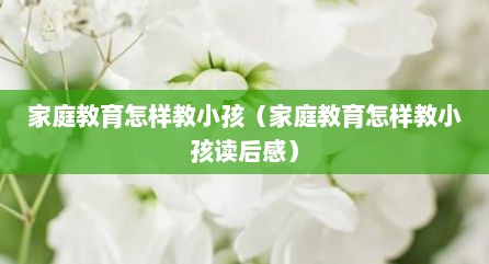 家庭教育怎样教小孩（家庭教育怎样教小孩读后感）