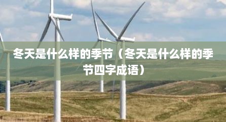 冬天是什么样的季节（冬天是什么样的季节四字成语）