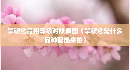 拿破仑品相等级对照表图（拿破仑是什么品种配出来的）