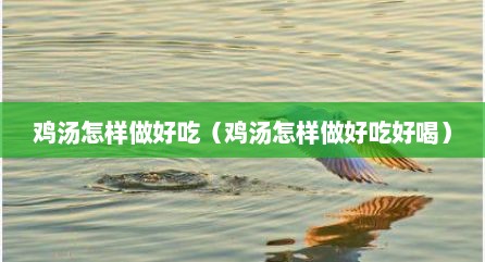 鸡汤怎样做好吃（鸡汤怎样做好吃好喝）