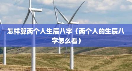 怎样算两个人生辰八字（两个人的生辰八字怎么看）