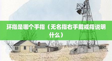 环指是哪个手指（无名指右手戴戒指说明什么）