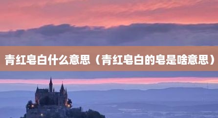 青红皂白什么意思（青红皂白的皂是啥意思）