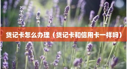 贷记卡怎么办理（贷记卡和信用卡一样吗）