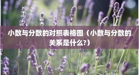 小数与分数的对照表格图（小数与分数的关系是什么?）